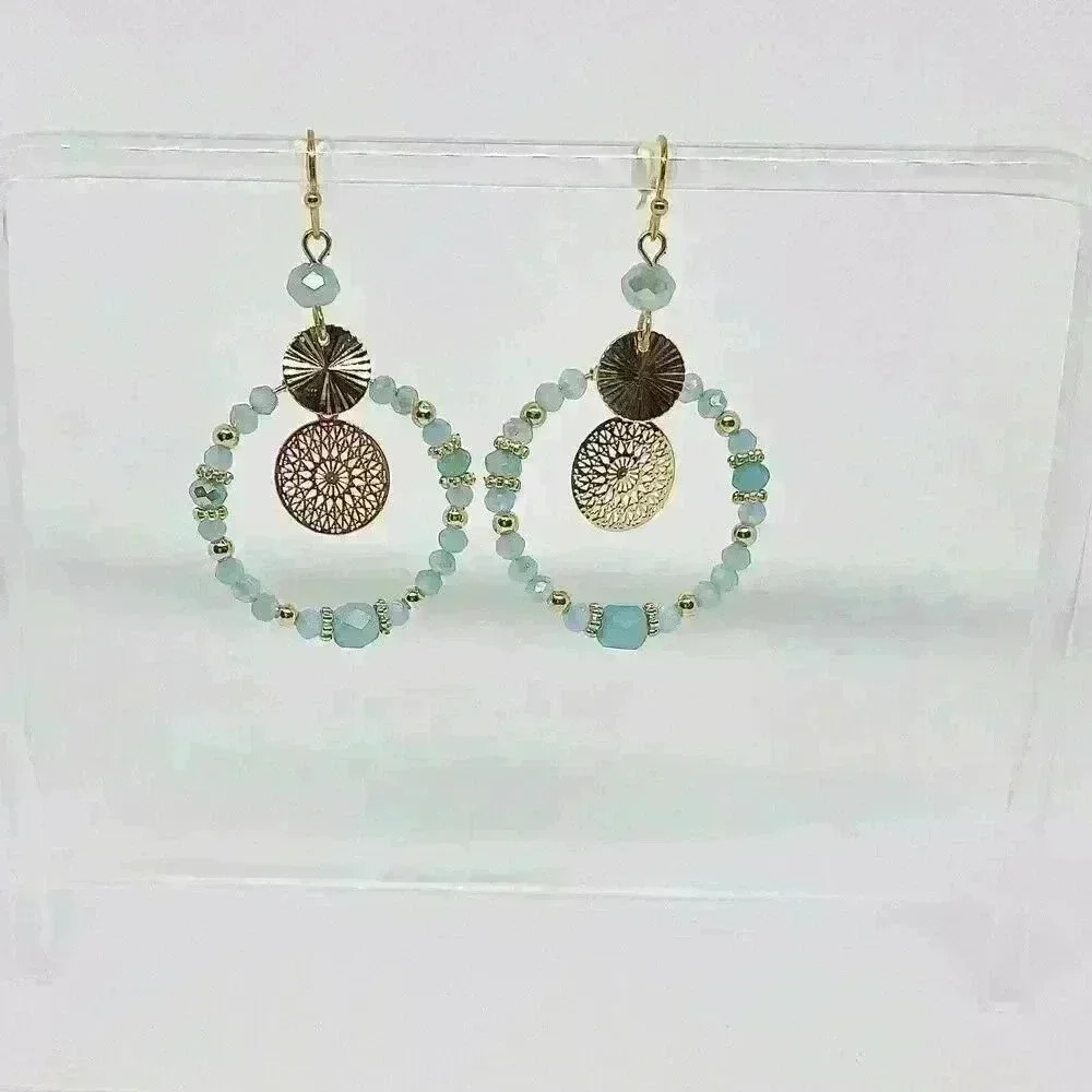 Stella Beaded Earrings in Turquoise
